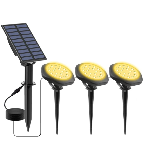 Lampa solarna LED S5403 3K (3x 1W) ciepłe IP68