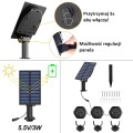 Lampa solarna LED S5403 3K (3x 1W) ciepłe IP68