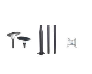 Zestaw Lampa solarna ATHENA + Słup stalowy czarny 3,73m