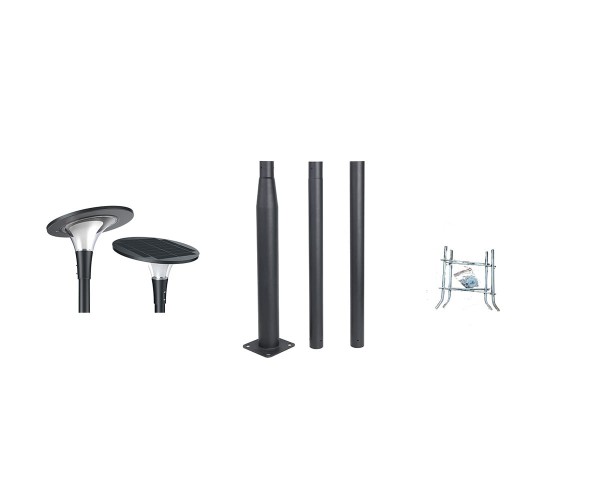 Zestaw Lampa solarna ATHENA + Słup aluminiowy czarny 3,5m