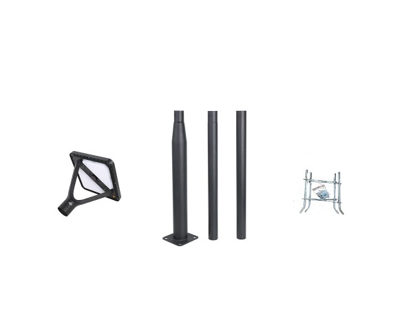 Zestaw Lampa solarna P-07 PIR + Słup aluminiowy czarny 3,5m